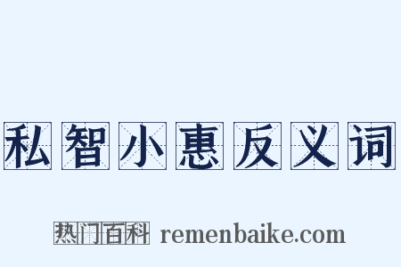 私智小惠反义词是什么意思的图片